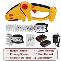 충전 예초기 무선 전기 헤지 트리머 가정용 잔디 깎는 기계 충전식 잡초 전단 전정 모어, 03 2 Battery EU Plug