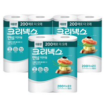 크리넥스 안심 키친타올 200매 2롤, 3개