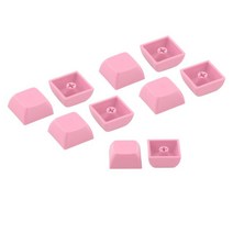 10x PBT 키 캡 세트 체리 MX 스위치 용 DIY 교체 부품 게임 애호가, 2x2x8.5mm, 분홍