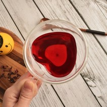 아이럽 하트 내열 2중 홈카페 유리잔 250ml