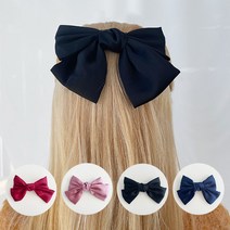 김나영 제니 리본 왕 핀 빅 실크 바나나핀 볼륨헤어핀 골프 벨벳, 힐캠 1-왕리본핀-레드, 힐캠 본상품선택