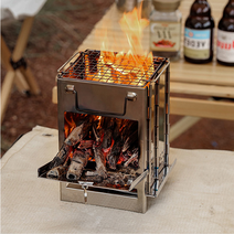 낚시 캠핑용 접이식 캠핑난로 우드스토브 BBQ 화목난로 소형 대형 + 수납가방 + 재받이 + 그릴