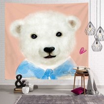 3size 1개 곰돌이커튼 흰곰 1층베란다가림막 미니커튼 가림막커튼 캠핑