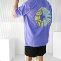 로니제이 남자 여름 프린팅 레터링 스카치 블라썸 반팔 티셔츠
