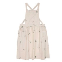 캡스톤 홈앤아이 데님 앞치마 바리스타 앞치마 에이프런 자수앞치마 방수선택, 홈앤아이 자수 앞치마, 꽃자수아이보리CSA06IV