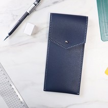 국내제작 오브리즈 가죽필통 펜파우치 펜케이스 다용도파우치 학생 필통, 블루네이비