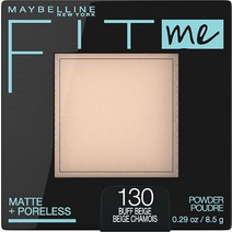 메이블린 핏 미 매트 + 포어리스 프레스 페이스 파우더 메이크업 & 세팅 파우더 반투명 1개입, Buff Beige