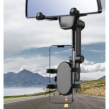 하스몰 신개념 차량용 룸미러 360도 회전 휴대폰 거치대, 1개