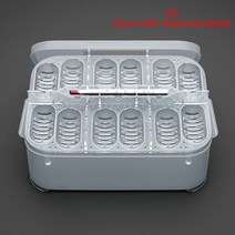 파충류 알 부화기 디지털 자동부화기 인큐베이터 테라리움 실용적인 플라스틱 12 그리드 플라스틱 계란 트레이 도마뱀 뱀 계란 부화 상자 배양 도구, 어두운 회색