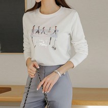 스타일온미 메이니 프리티걸즈 프린팅 라운드 티셔츠