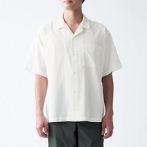 무인양품 MUJI 남성 인도면 서커 오픈 칼라 반소매 셔츠 ACC06A1S