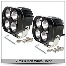 led 작업등 안개등 3 인치 Led 작업 표시 줄 12V 24V 자동차 노란색 안개 램프 4x4 오프로드 바이크 오토바이 트랙터 운전 조명 흰색 사각형 스포트 라이트, [01] 3 inch white x2