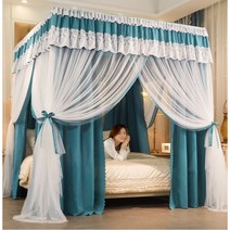 침대캐노피 북유럽 가림막 꾸미기 퀸사이즈 모기장캐노피 레이스 실내캐노피 장식 북유럽 그물 침실 공주, 1.2m(4피트) 침대, H