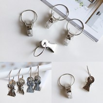 다용도 링 클립 50개 커튼걸이 커튼브라켓 집게링 커튼봉부자재 커튼걸이 커튼집게링 커튼달기