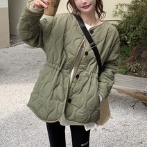 양털 뽀글이 퍼안감 깔깔이 누빔 스트링 여성 숏 털 패딩 점퍼