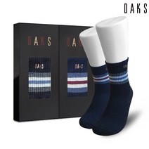 [AK PLAZA] 닥스 양말 신사 남성 2족 선물 세트 남자 발목 컴캐 캐주얼 고무하단링글 단목 중목 22818