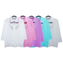 형제상회 할머니티 할머니옷 여름 7부 니트 카라 국산 엄마옷 0041SS04