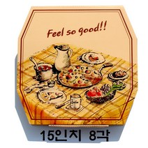 코디마트 팔각 8각 피자박스 A형 기성 포장 배달 1박스, 100개, 15인치(395x395)