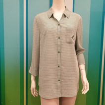 [크로커다일레이디]7부카라잔체크시원한아우터블라우스CLAMBL112 2001아울렛