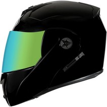 DAYU 오토바이 헬멧 시스템 헬멧 오픈 페이스 풀 페이스 헬멧 듀얼 썬 바이저, 블랙-컬러 렌즈