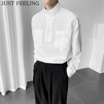 JUST FEEL!NG 남성셔츠점퍼 반폴라 옷 패션 디자인 긴팔셔츠 긴소매셔츠