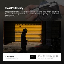 가성비 좋은 TTArtisan APS-C 후지 X 마운트 XF x4 XT30 XA5 XS10 X100V XT4 X-PRO1 XH1 용 27mm F2.8 대형, 01 후지 xf_01 Black