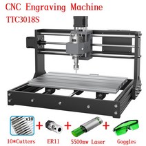 소형 레이저 로고 제품 이름 각인기 Twotrees-3018 프로 CNC 조각 기계 휴대용 Cnc 가정용 DIY 도구 금속 플라스틱 3D 프린터 아크릴 PVC 나무 보드, [05] Package 4, [01] 미국