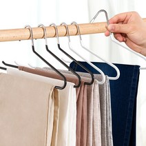 논슬립 코팅 미끄러짐 방지 철제 바지걸이 바지옷걸이 10p, 연핑크_10P