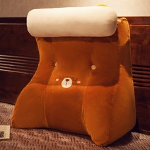 (삼각 쿠션)침대 핸드폰 베개 침대 머리 쿠션 삼각 빅 등받이 허리 침실 1인용 레진, 곰돌이