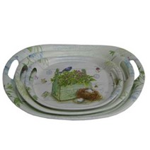 둥지 멜라민 손잡이 쟁반 1개 (소) 트레이 과일 서빙, 소