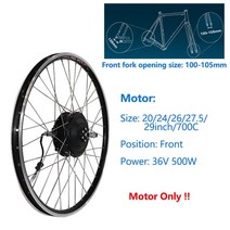 자전거용품 전기 자전거 변환 키트 eu ru 면세점 36v 500w ebike 키트 휠, 36v500w 앞바퀴, 700c(28인치 29인치)
