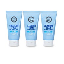 [조 은 마 켓] 해 피 바 스 내 추 럴 포 밍 클 렌 징 폼 화 이 트 클 레 이 150g 말 끔 모 공 케 어, 3개
