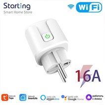 멀티탭 4구 멀티탭 5m스마트 플러그 타이머 16a 20a EU 와이파이 소켓 전력계 투야 스마트라이프 컨, 01 Eu 플러그, 01 16A WiFi Version