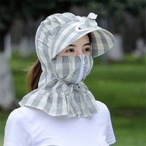Junchen여름여성용 자외선차단 마스크모자 선풍기달린모자