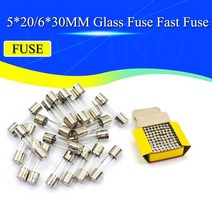 유리관 휴즈 100pcs 520 유리 퓨즈 빠른 퓨즈 퓨즈 없음 키트 250v 0.1a 0.2a 0.5a 1a 2a 3a 4a 5a 6a 7a 8a 10a 12a 15a 20a, 6x30mm, 100개