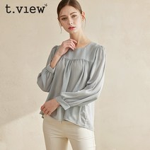 티뷰 스퀘어넥셔링쉬폰블라우스_V3A-VBL047