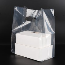 월드몰 PE 투명 무지 비닐쇼핑백 중 100개 23 x 12 x 35 cm