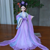 장난감인형 30 센치 보다 비길 수 있다 파 엔틱 고대복장 레드 한복을 입은 치마 프린세스 피규어인형 3179192202, 보라색 예 박스 광채와 회색을 없애다