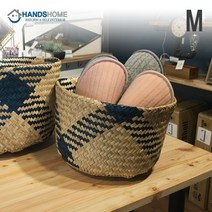 핸즈홈 체크 해초바구니, 체크해초바구니-중, 1개