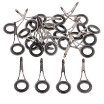 25pcs 튼튼한 낚싯대 가이드 단일 다리 라인 링 DIY로드 빌딩 부품 스테인레스 세라믹 링, 실버 블랙, 10, 설명, 25개