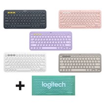 로지텍 정품 K380 블루투스 키보드 한글각인 자판+투명키스킨 세트 6가지 색상, 화이트+투명키스킨, 텐키리스