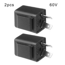 전기자전거교체용품 12pcs 전기 세발 자전거 릴레이 턴 신호 DC12V 60V 2 핀 부저 경고음 성 노출증 깜박임 표시기 LED Flashers 액세서리, [4] 2pcs60V