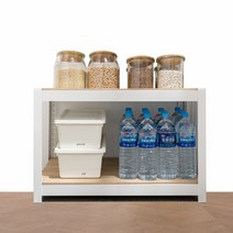 다용도 조립식 철제 수납선반 W1100 x D700 x H600 x 2단, 화이트