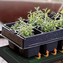 온실 선룸 유리 농막 비닐하우스 식물 난방 매트 6 단 온도 조절기 시간 조절 실내 발아를 위한 방수 패드, 02 20x20 in EU