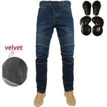 방풍 오토바이 겨울 승마 청바지 오토바이 바지 플러스 캐시미어 슬림 탄성 하키 바지와 가을 방지 기어