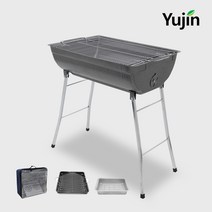 4~6인 BBQ 바베큐 스탠드형 그릴 대형 캠핑용품 화로 석쇠 숯불 YJ189, BBQ 그릴 사각스탠드(L)+그릴 전용가방(L), 스퀘어 법랑불판(M), 유압 숯통(소)