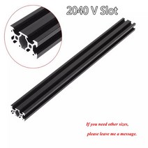알루미늄레일 1PC 검정 2040 유럽 표준 알루마이트 알루미늄 프로파일 압출 100MM-800MM 길이 선형 레일 CNC 3D 프린터 V-슬롯, [01] V-100mm