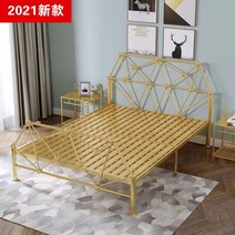 케이로 북유럽풍침대 침대프레임 싱글침대프레임 빈티지침대 골드인테리어 엔틱침대 싱글침대 더블침대, 금높은침대꼬리(용골플레이트