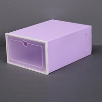 두꺼운 대형 접이식 투명 플립 방진 신발 상자 서랍 쌓을 수 있는 보관 캐비닛, 한개옵션1, 11 Purple-Large
