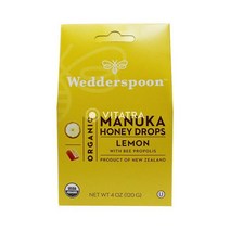 Wedderspoon 웨더스푼 오가닉 마누카 꿀 목캔디 레몬
